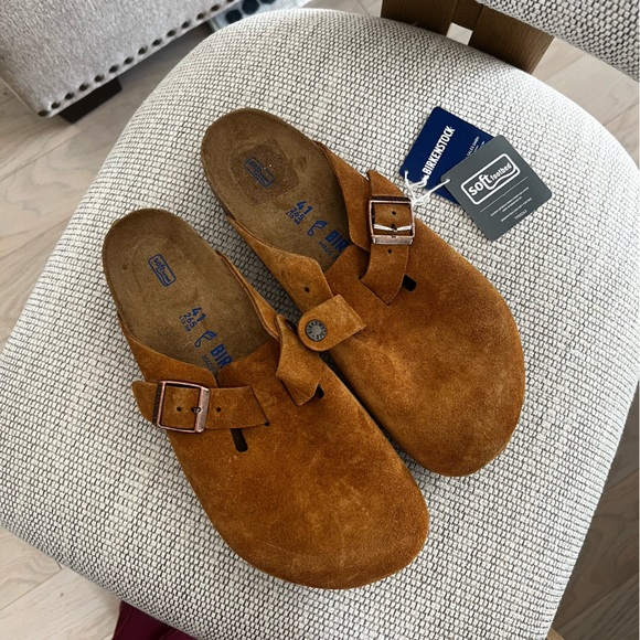 NWT w/ Flaw Birkenstock Women's Boston Soft Footbed Clog in Tan - Picture 3 of 5